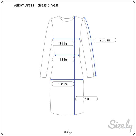 Vintage 60's Yellow Sheath Dress Vest Set Chiffon Sleeves and Vest Lace Detail - Picture 4 of 15